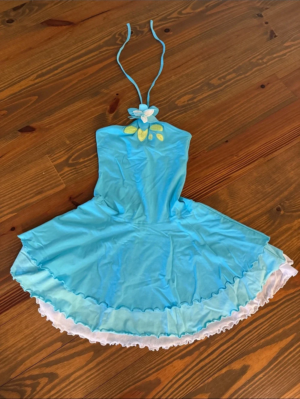 Blue Flower Halter Girl’s Dress 8